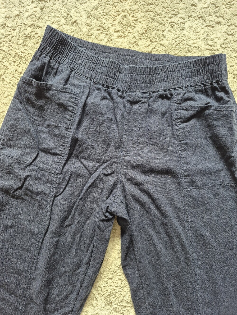 Caslon Women's Coastal Grandma Resortwear Navy Linen Blend Pant Size XS - Picture 3 of 6